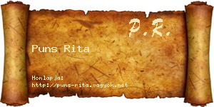 Puns Rita névjegykártya