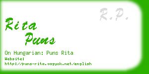 rita puns business card